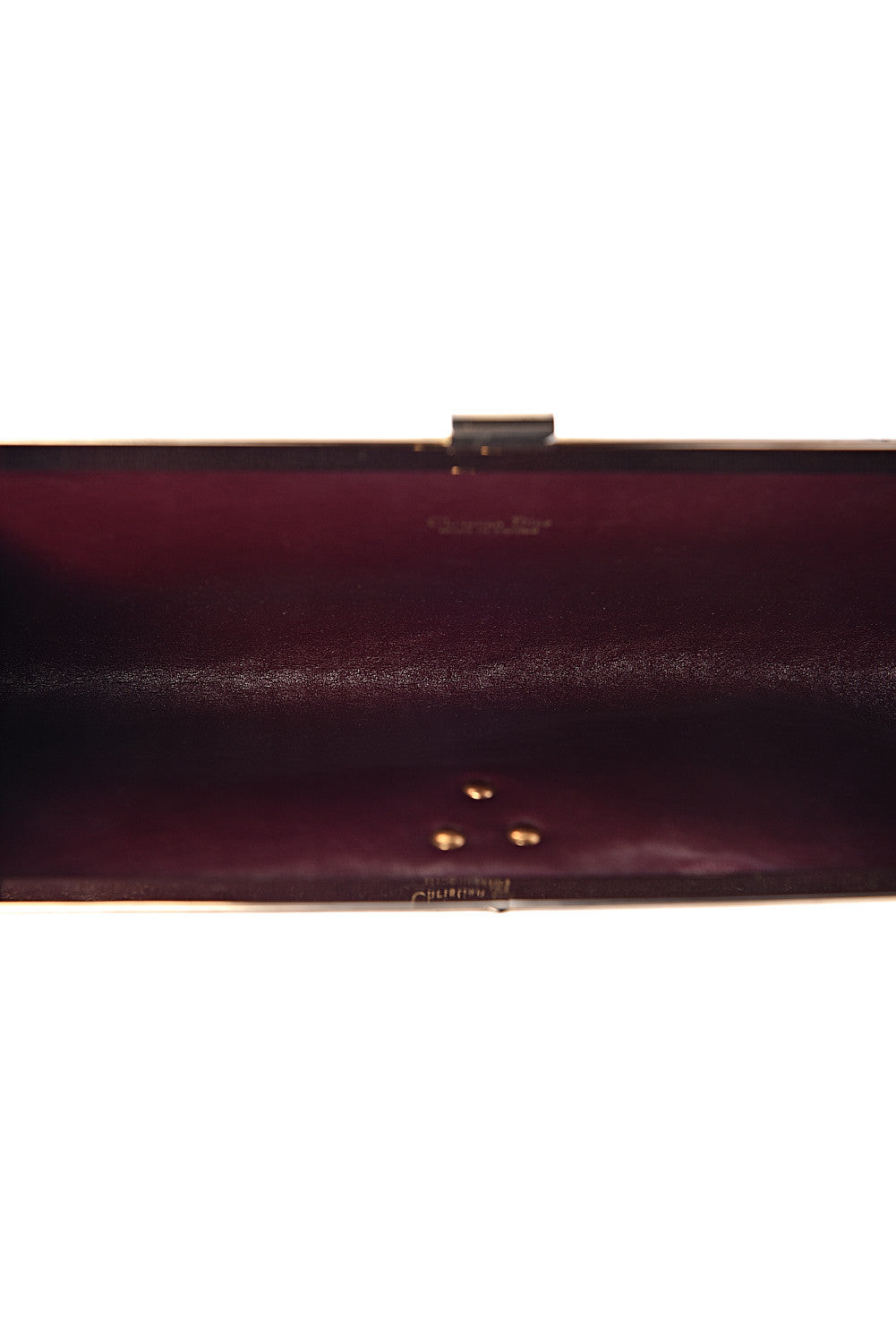 Christian Dior Monogram Clutch Navy Burgundy 5 of 7