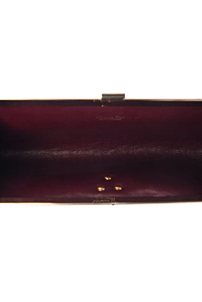 Christian Dior Monogram Clutch Navy Burgundy 5 of 7