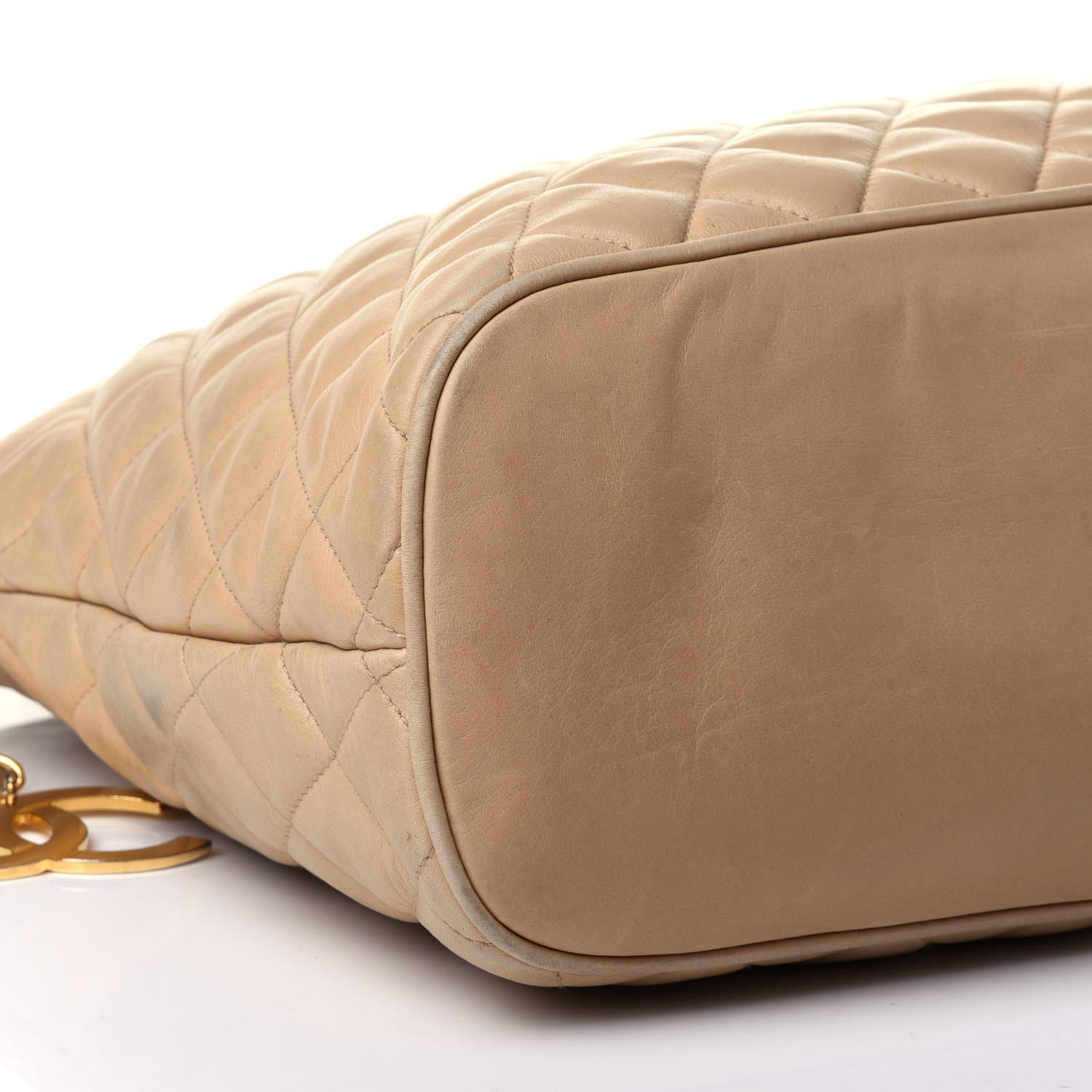 Chanel Lambskin Quilted Shoulder Bag Beige 9 of 14
