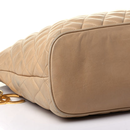 Chanel Lambskin Quilted Shoulder Bag Beige 9 of 14