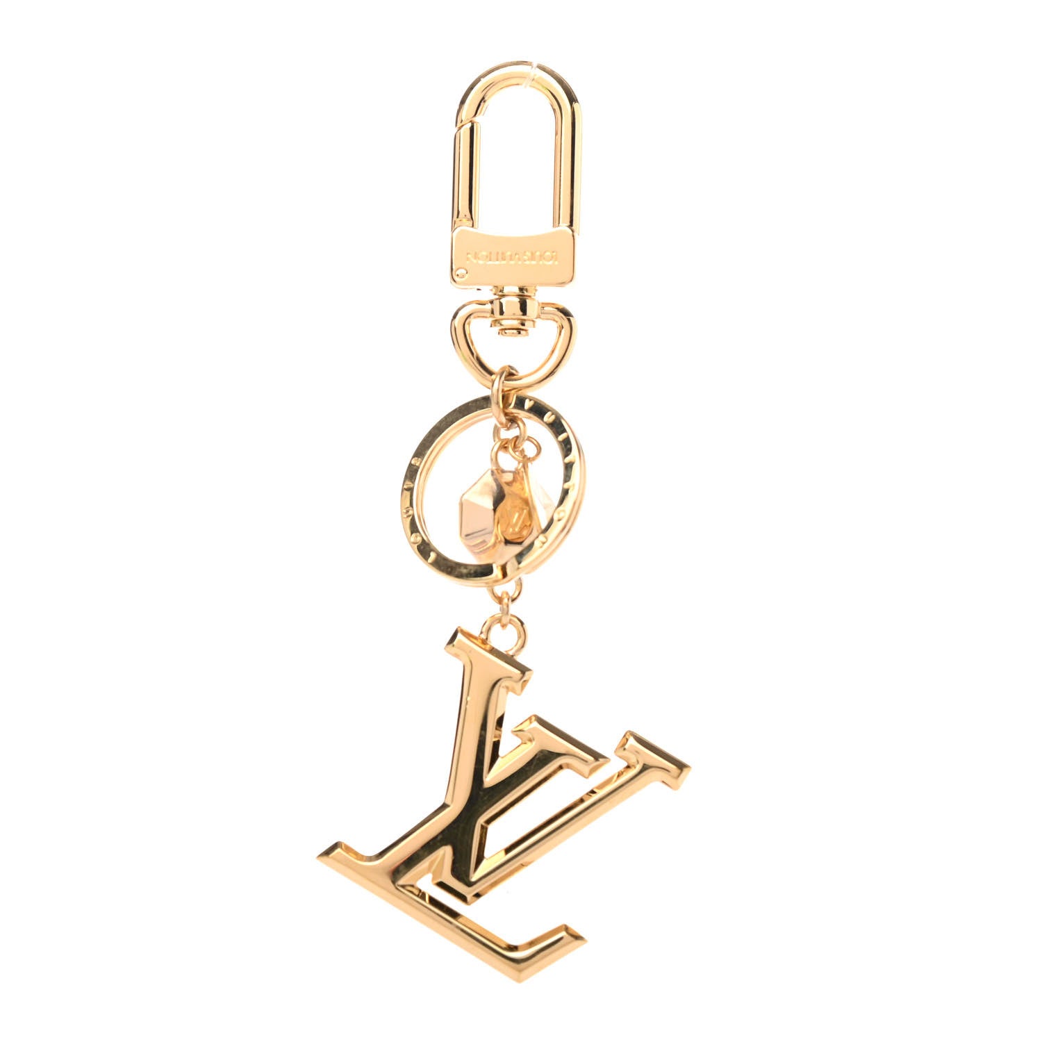 Louis Vuitton LV Facettes Bag Charm Key Holder Gold 1 of 4