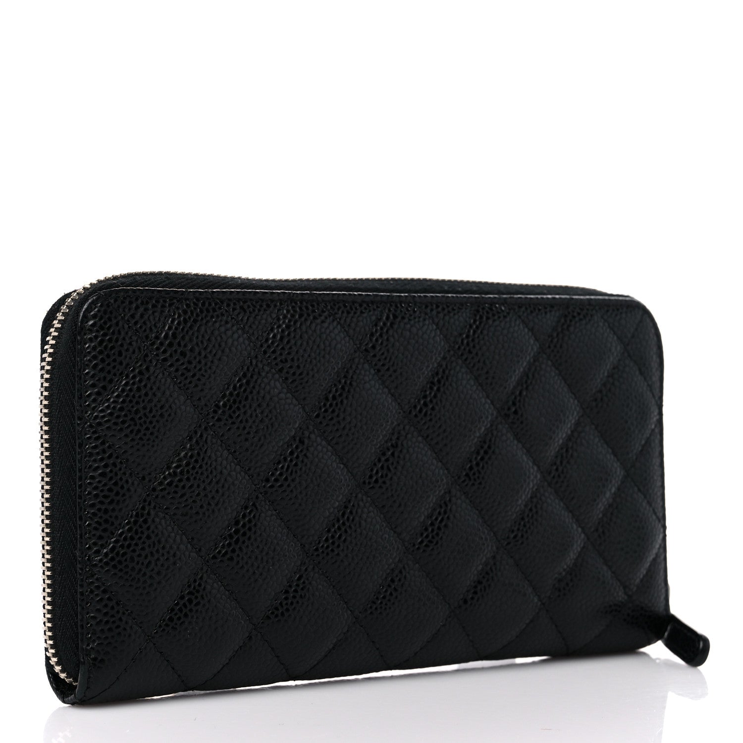Chanel Caviar Quilted Large Gusset Zip Around Wallet Black 3 of 12