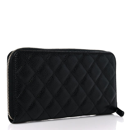 Chanel Caviar Quilted Large Gusset Zip Around Wallet Black 3 of 12