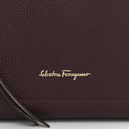 Salvatore Ferragamo Hammered Calfskin Double Handle Small Amy Tote Red 8 of 10