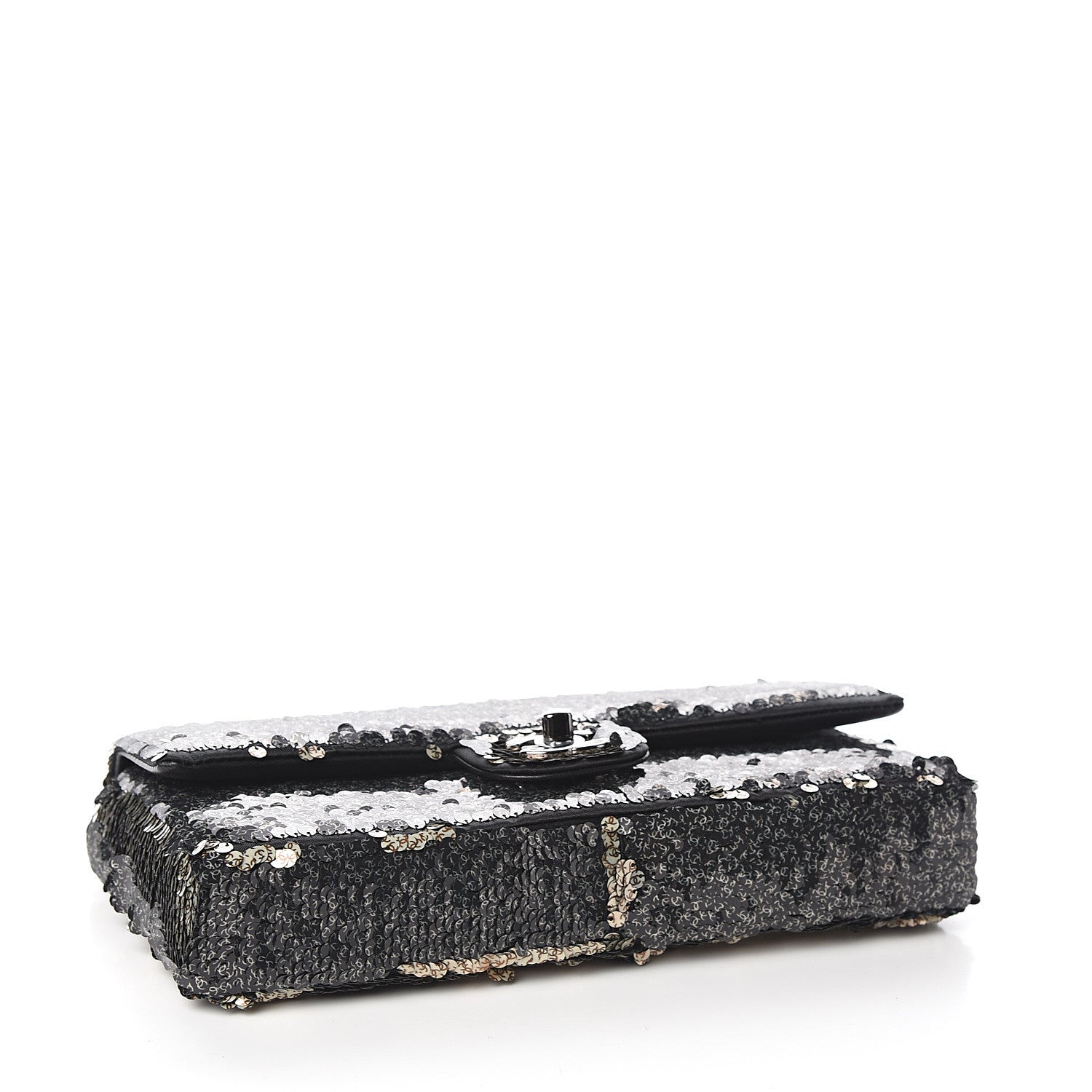 Chanel Sequin Mini Flap Beige Black 3 of 10