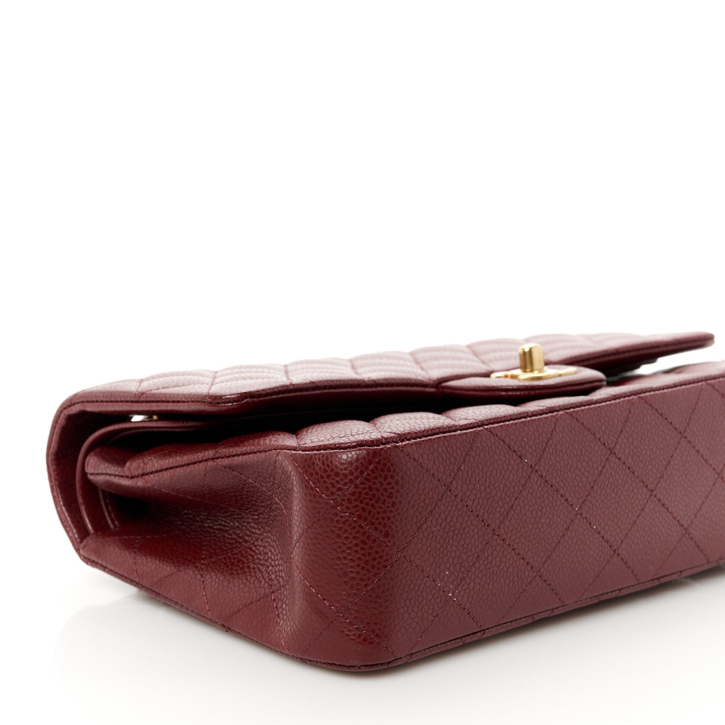 Caviar Quilted Medium Double Flap Burgundy