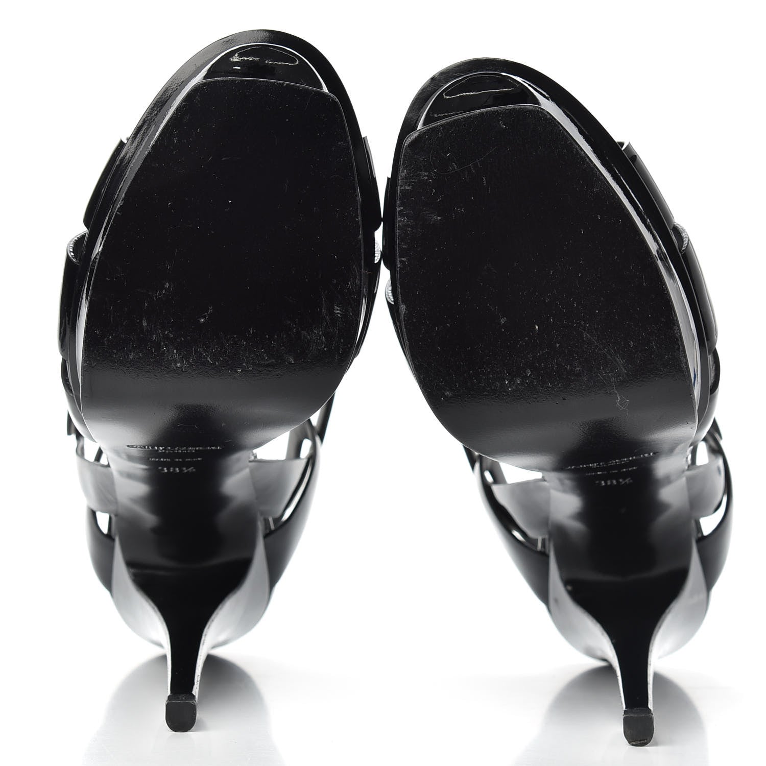 Saint Laurent Patent Tribute 105 Platform Sandals 38.5 Black 6 of 10