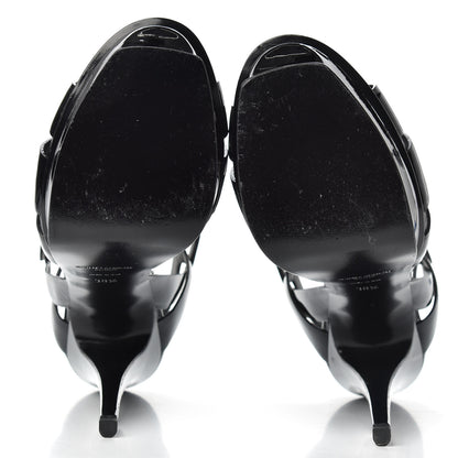 Saint Laurent Patent Tribute 105 Platform Sandals 38.5 Black 6 of 10