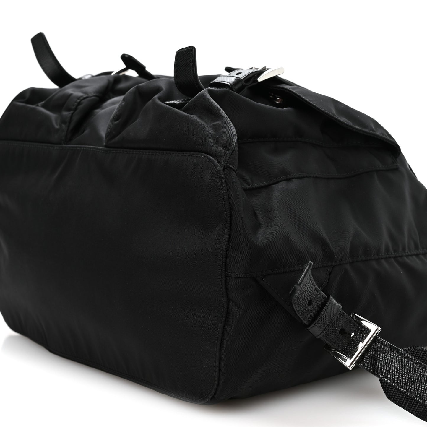 Re-Nylon Vela Saffiano Medium Backpack Black