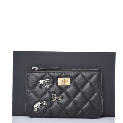 Chanel Aged Calfskin Charm Quilted Small Reissue Cosmetic Case Black 8 of 8