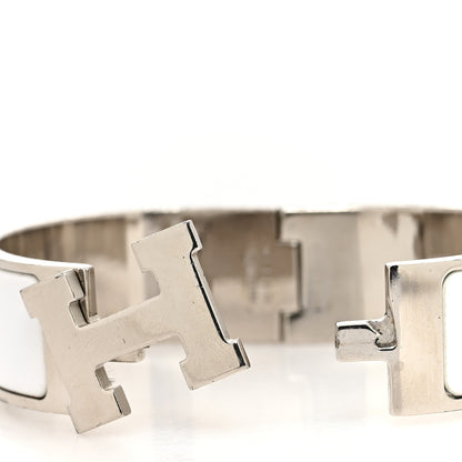 Hermes Enamel Wide Clic Clac H Bracelet GM White 4 of 5