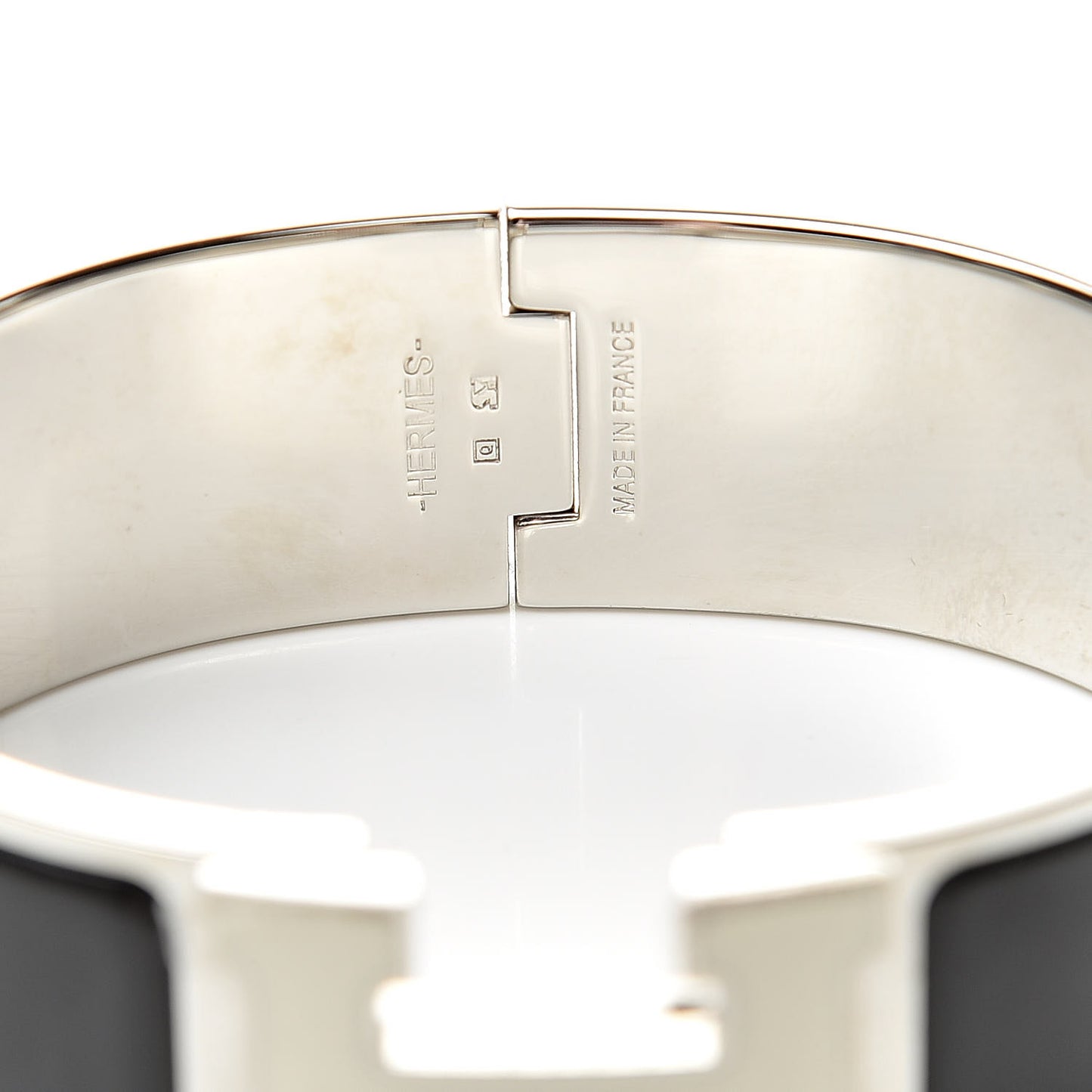 Enamel Wide Clic Clac H Bracelet GM Black