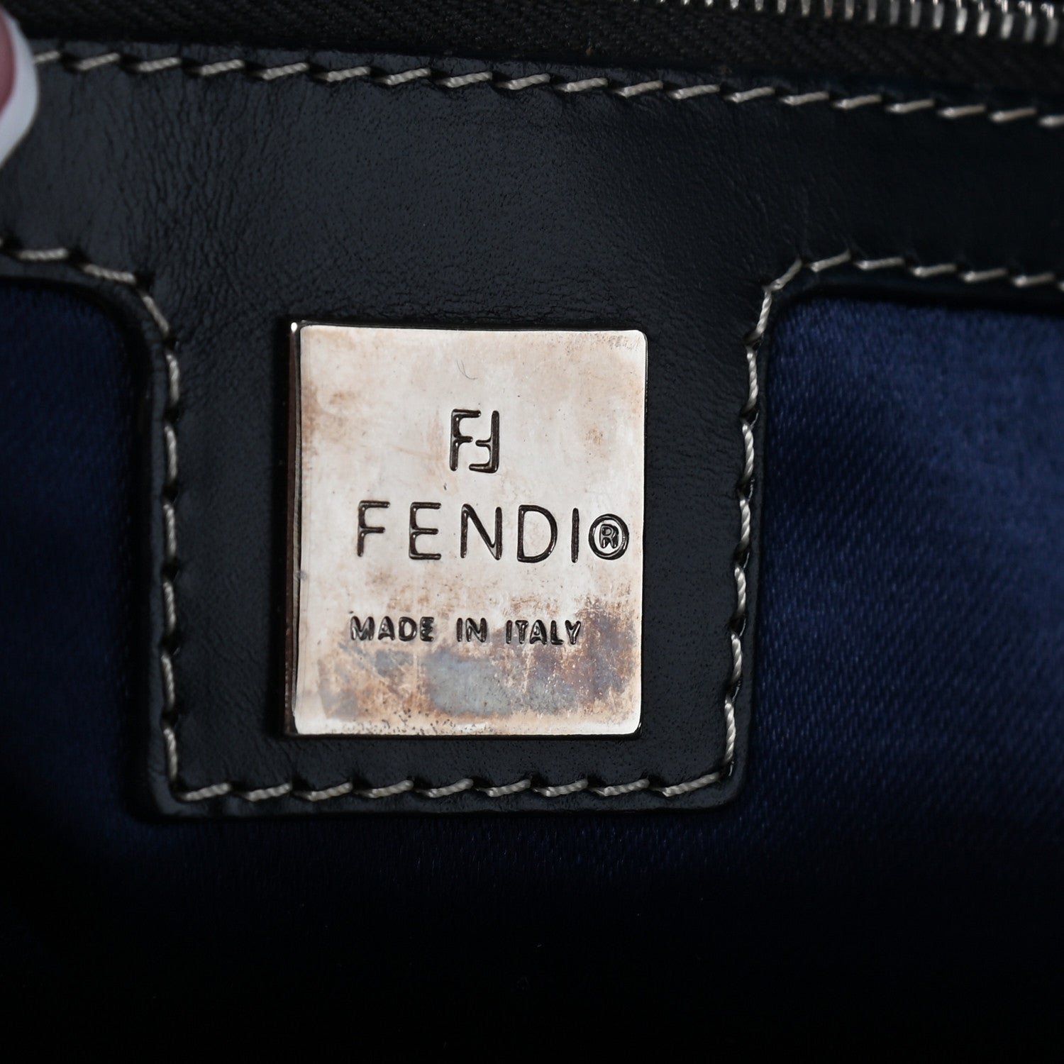 Fendi Zucchino Shoulder Bag Navy 6 of 12