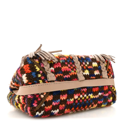 Chloe Cashmere Knit Calfskin Mini Penelope Soft Shoulder Bag Woodrose Multicolor 4 of 12