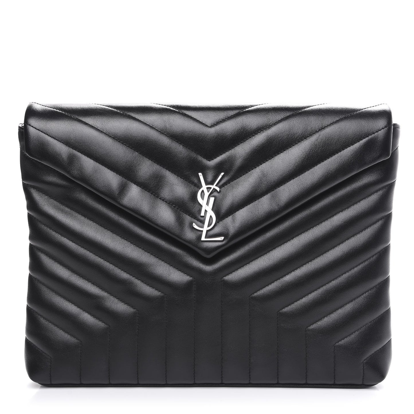 Calfskin Y Quilted Monogram Loulou Document Holder Black