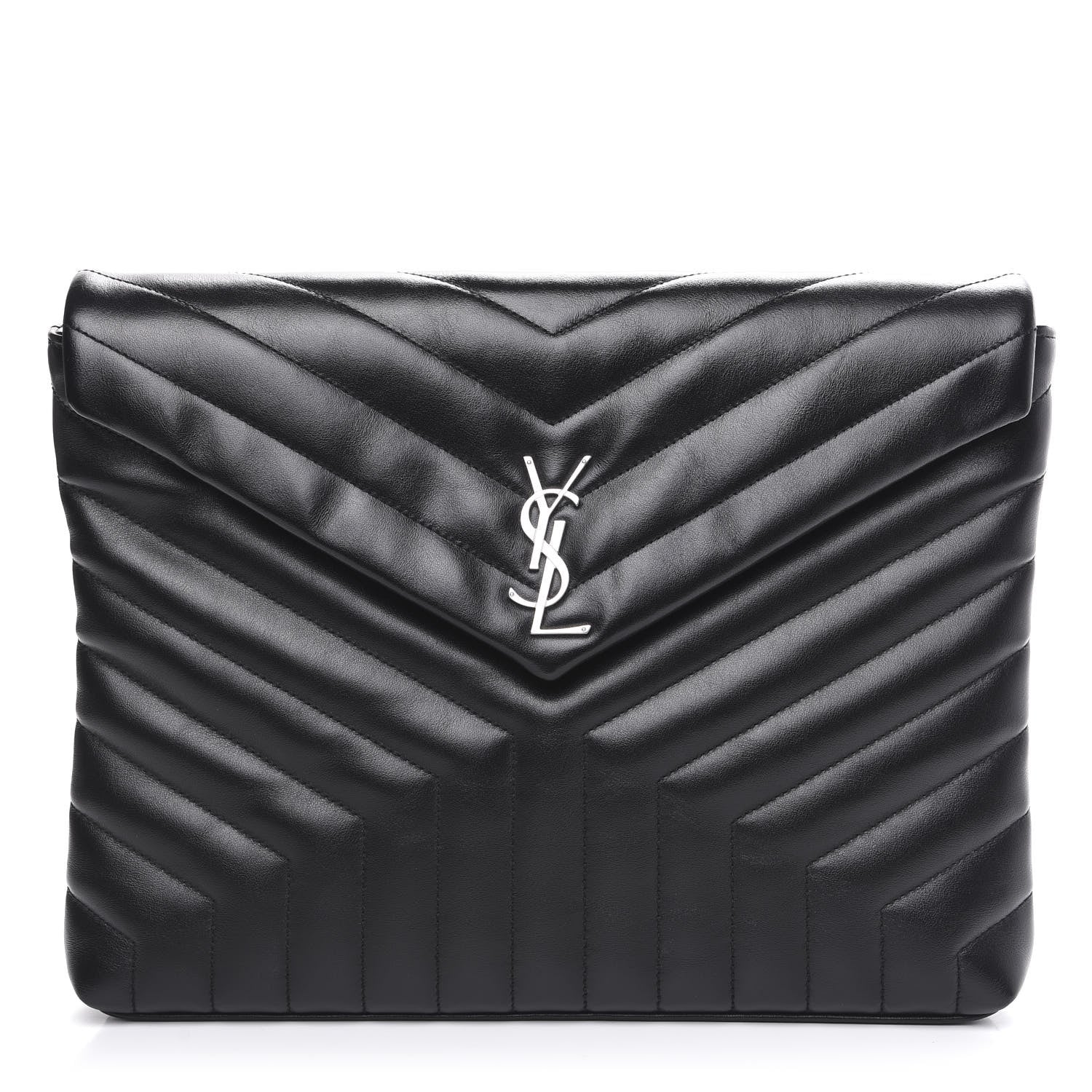 Saint Laurent Calfskin Y Quilted Monogram Loulou Document Holder Black 1 of 8