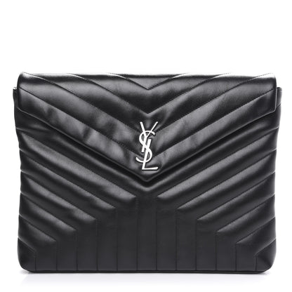 Saint Laurent Calfskin Y Quilted Monogram Loulou Document Holder Black 1 of 8