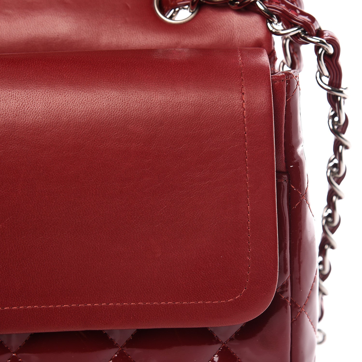 Chanel Patent Quilted Maxi Double Flap Red 15 of 24