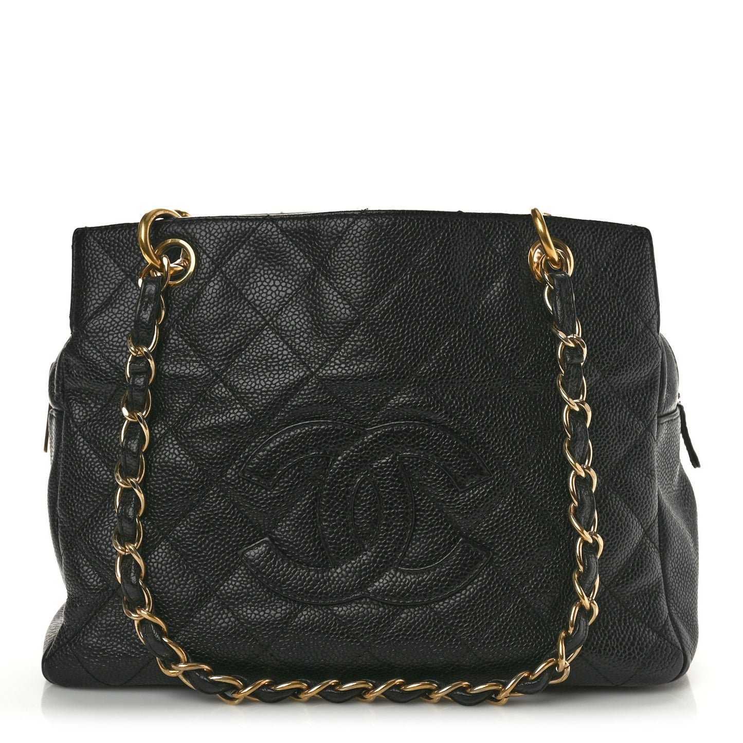 Caviar Quilted Petit Timeless Tote PTT Black