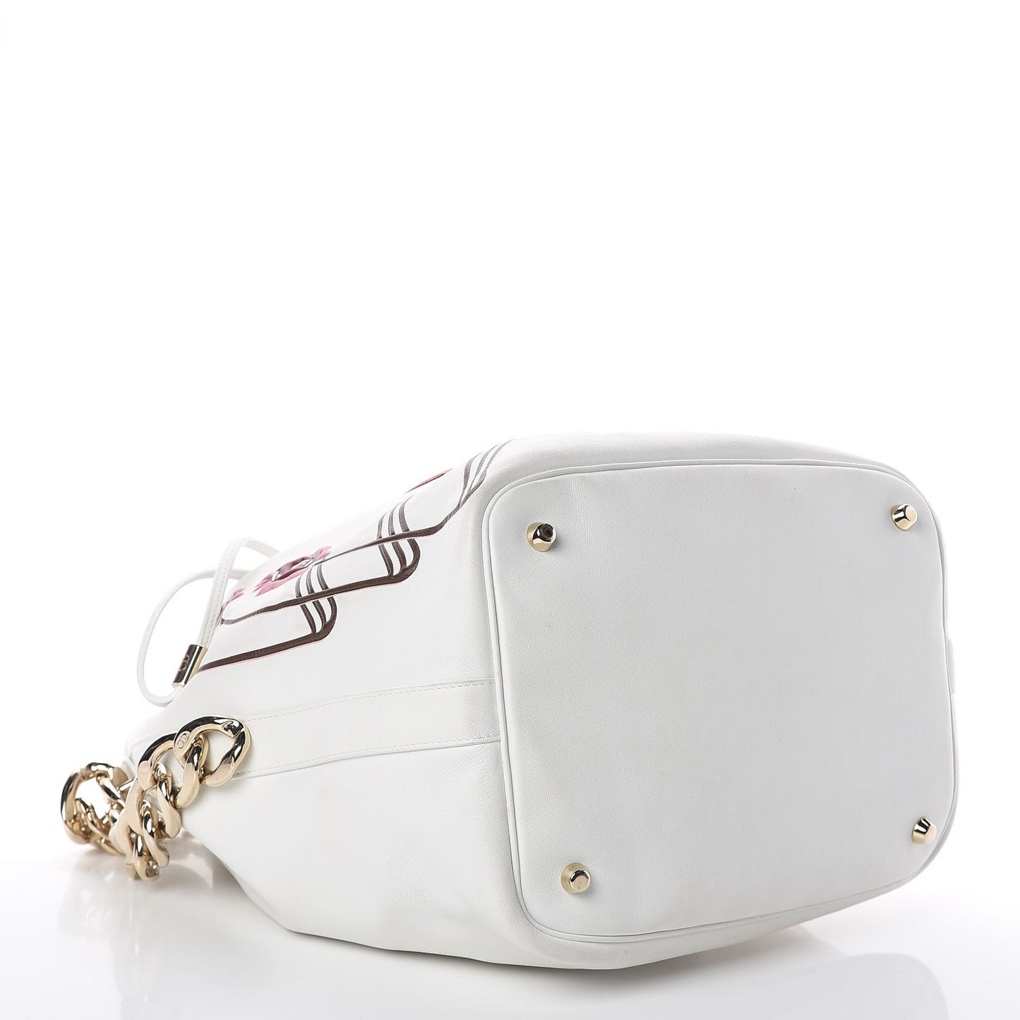 Calfskin Paradise Bubble Bucket Bag White