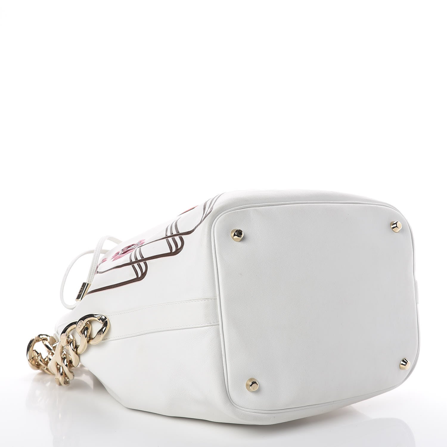 Christian Dior Calfskin Paradise Bubble Bucket Bag White 4 of 8