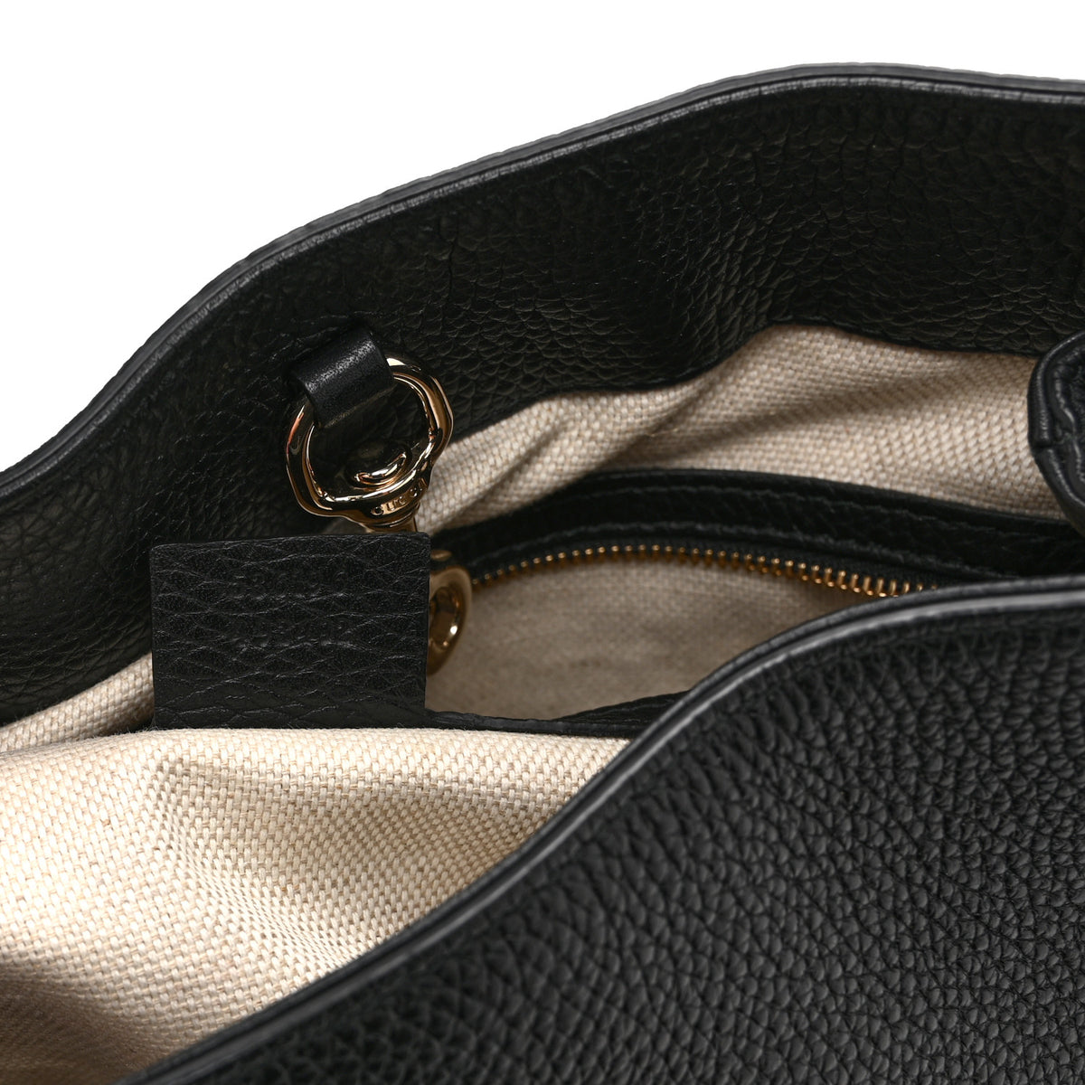 Pebbled Calfskin Medium Soho Chain Shoulder Bag Black