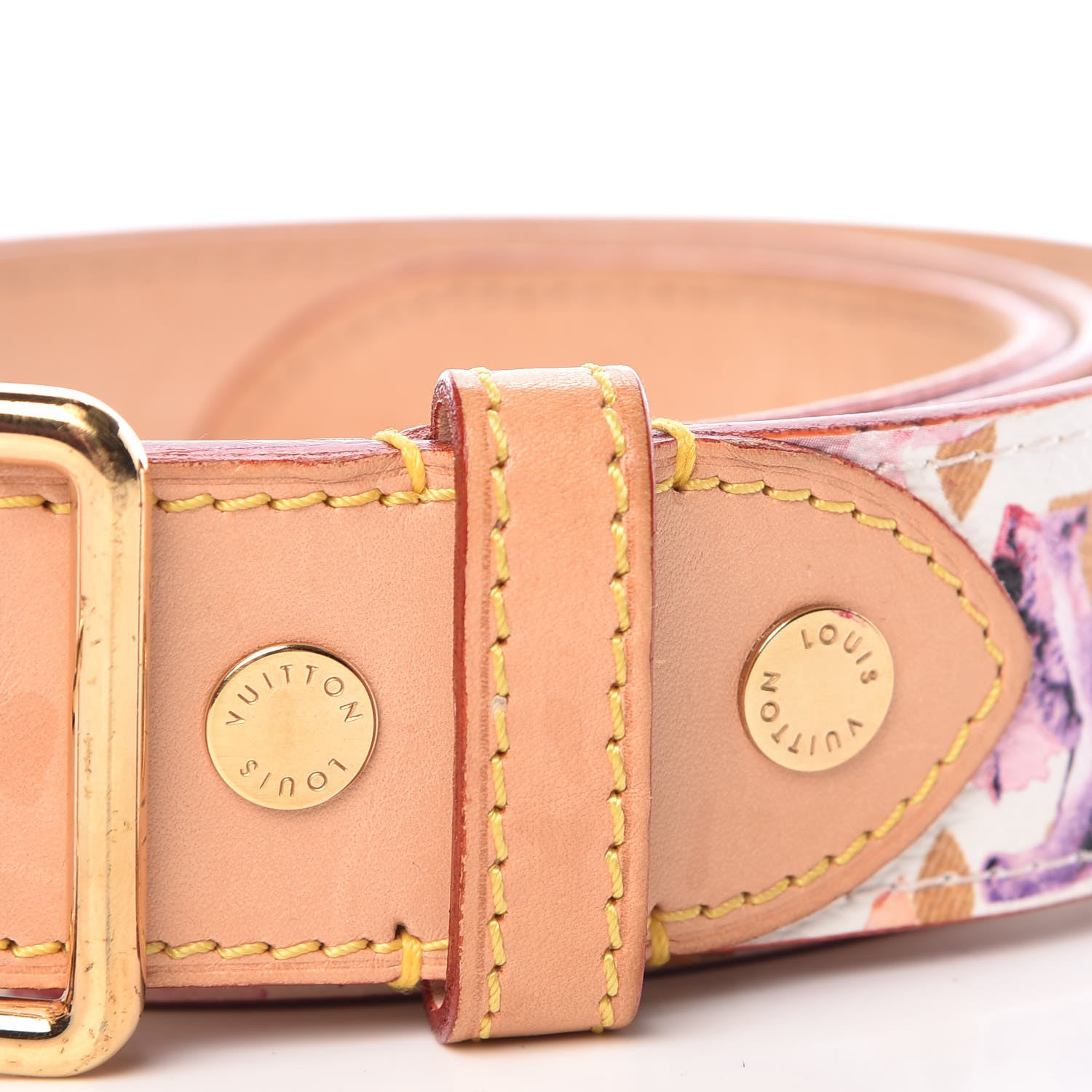 Louis Vuitton Monogram Watercolor Aquarelle Belt 85 34 White 7 of 11