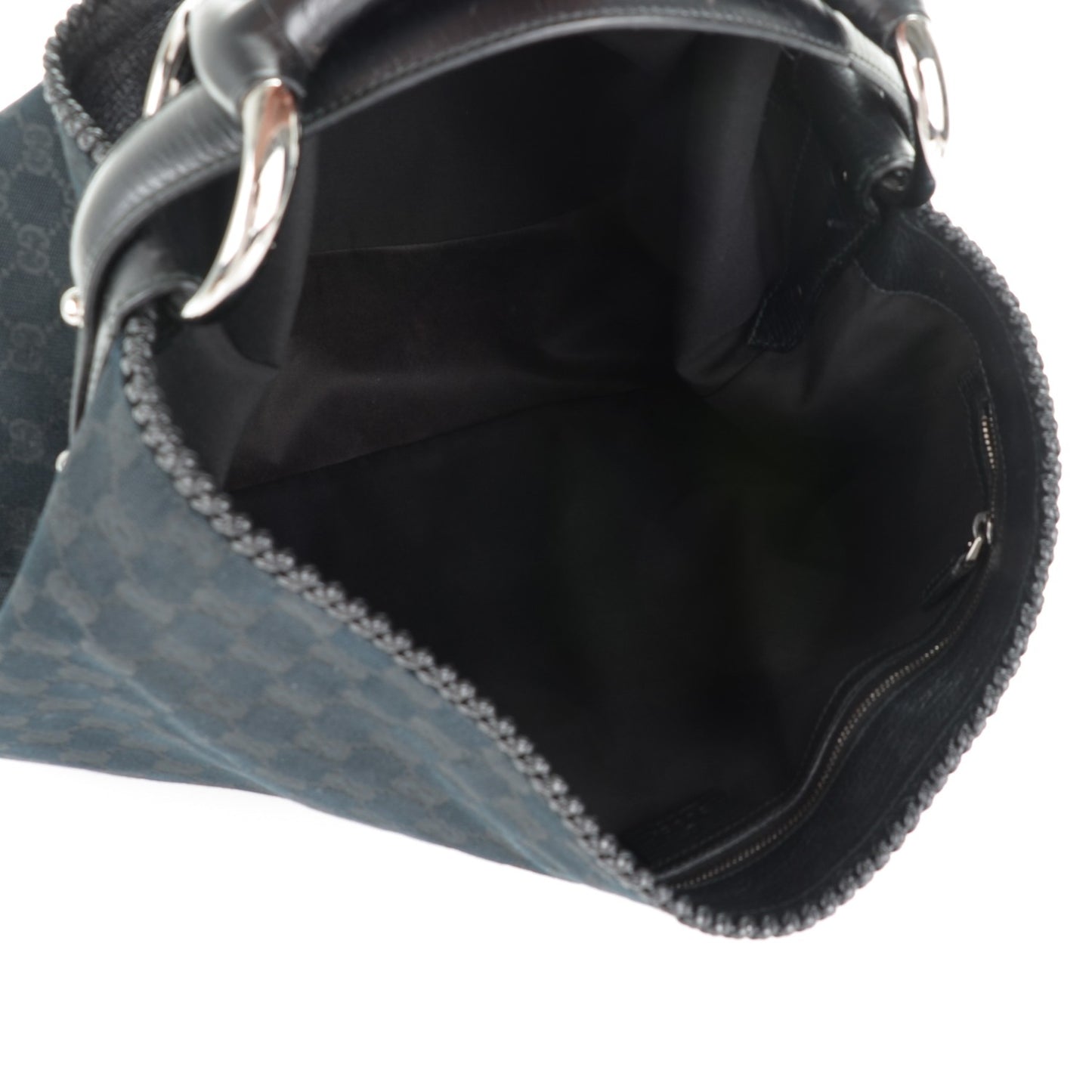 Monogram Large Horsebit Chain Hobo Black