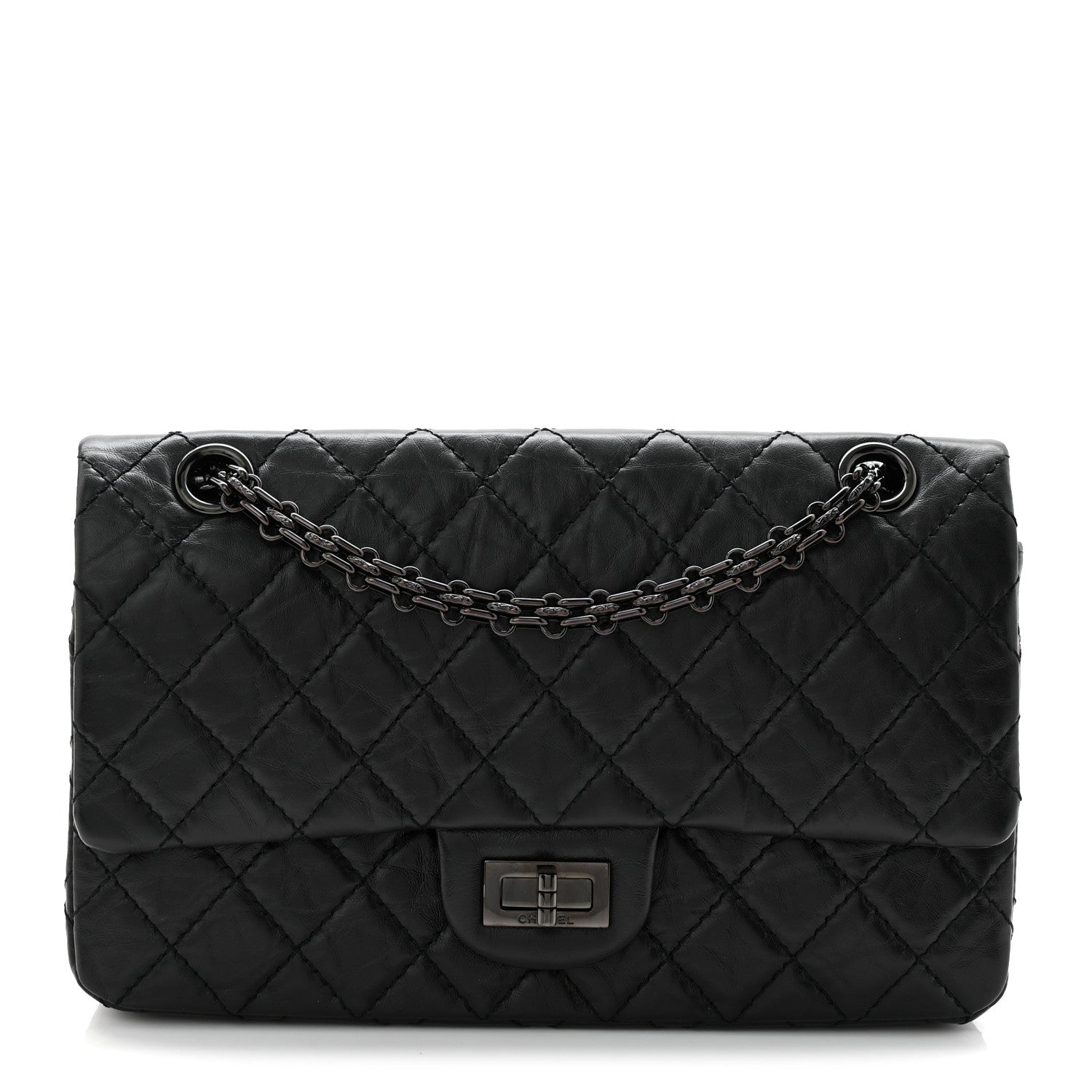 Chanel Aged Calfskin Quilted 2.55 Reissue 225 Flap So Black 1 of 11
