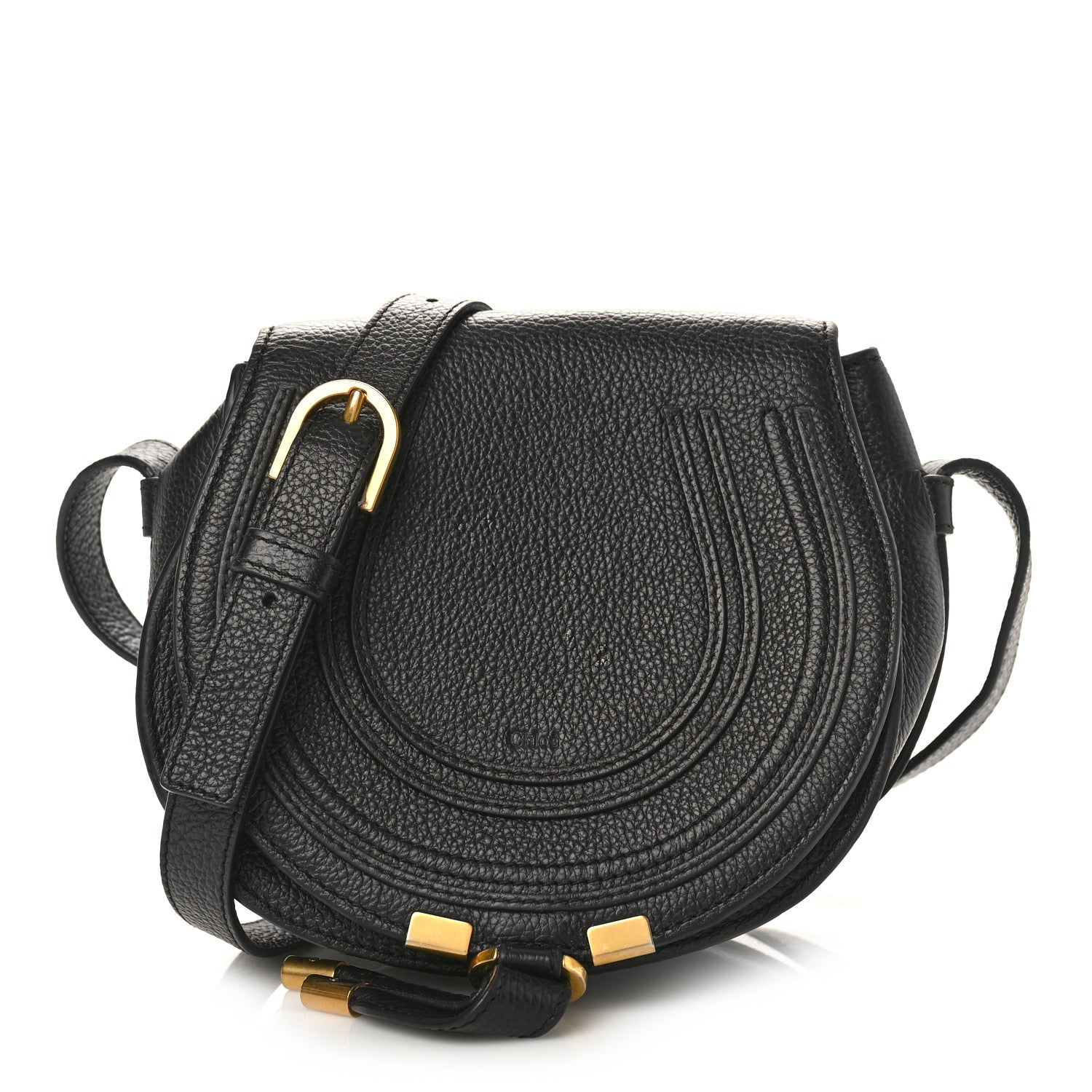 Chloe Calfskin Mini Marcie Round Crossbody Bag Black 1 of 8