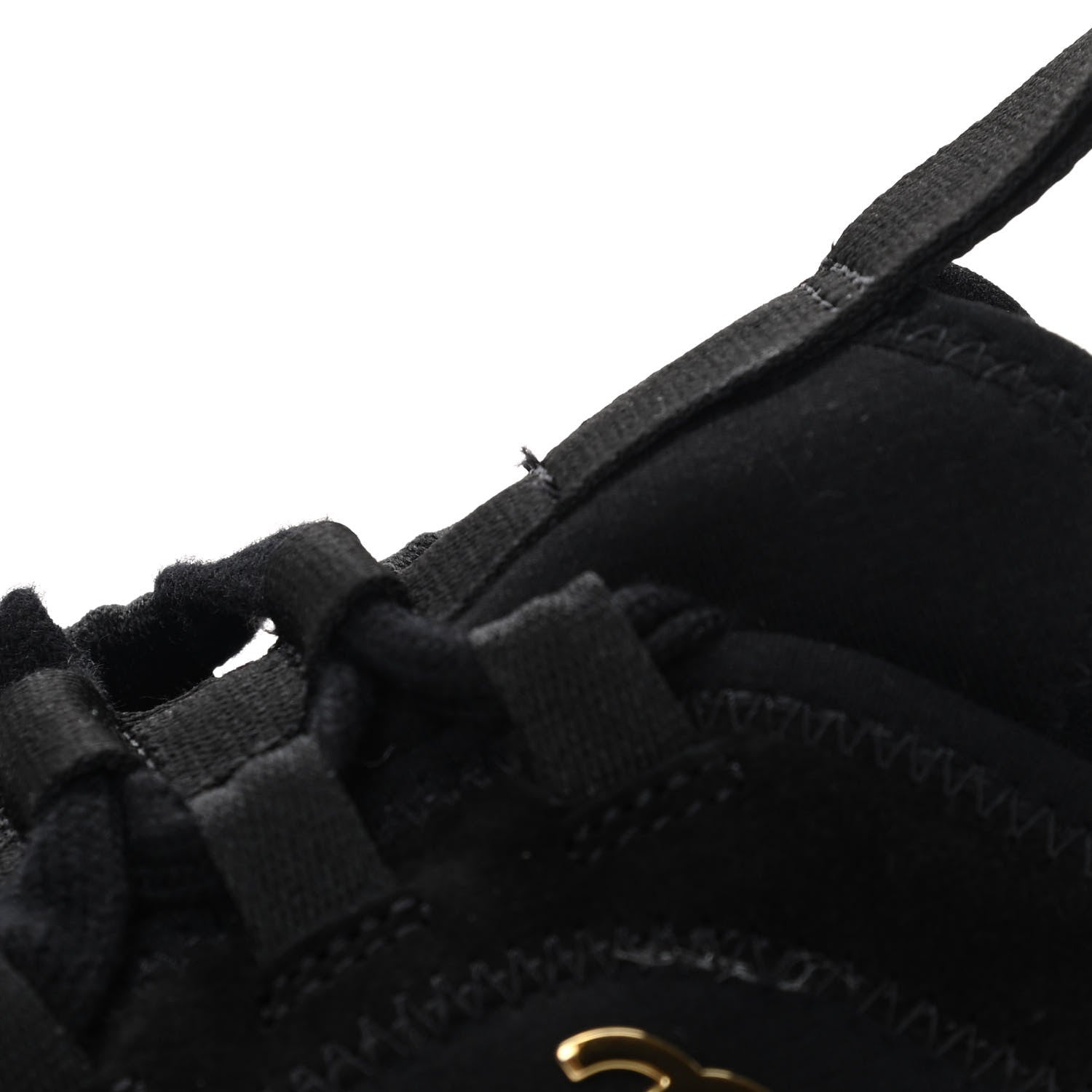Chanel Velvet Calfskin Mixed Fibers CC Sneakers 40 Black 5 of 10