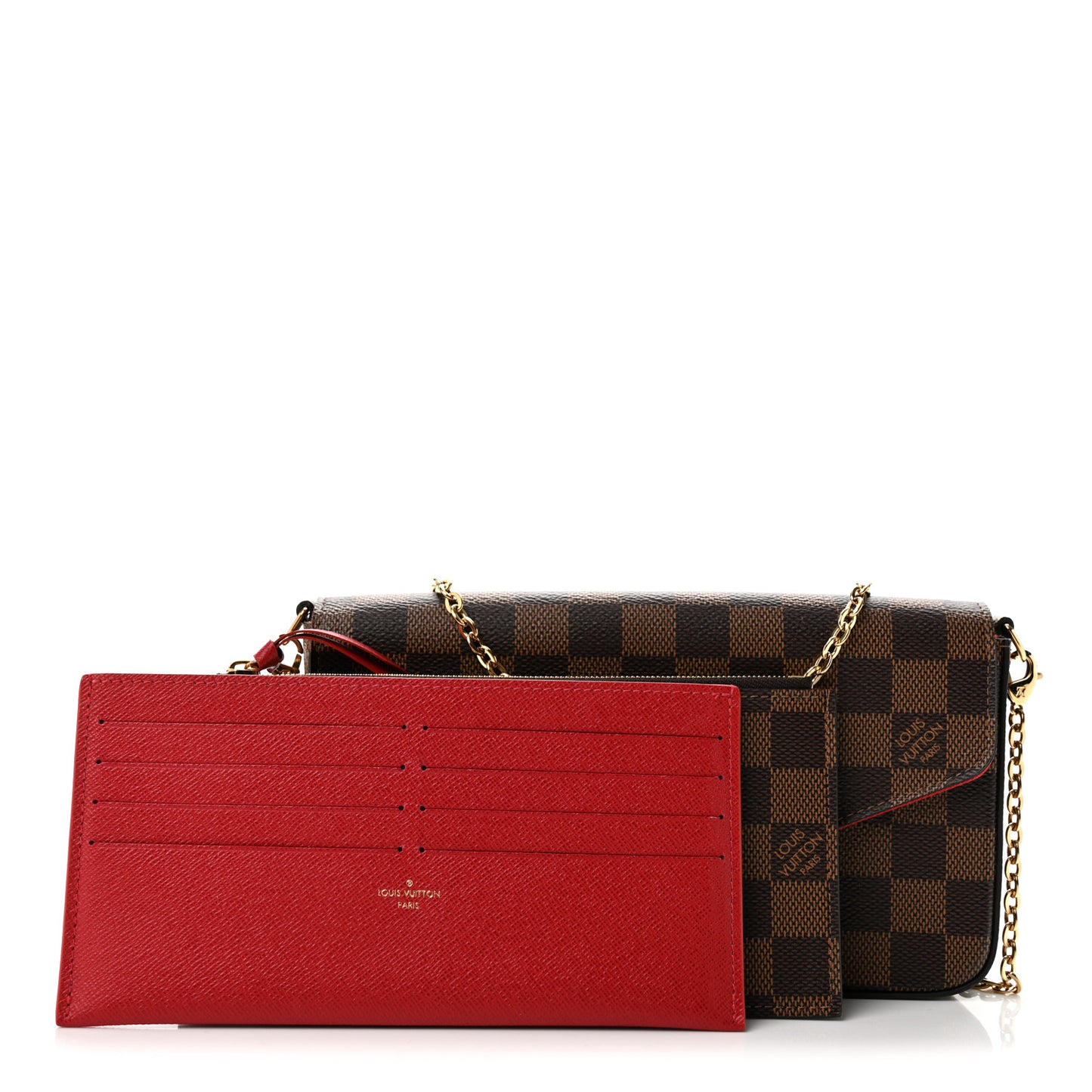 Damier Ebene Pochette Felicie Chain Wallet