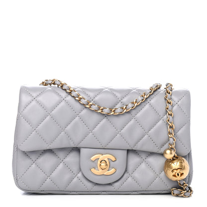 Chanel Lambskin Quilted Mini Rectangular Pearl Crush Flap Grey 1 of 4