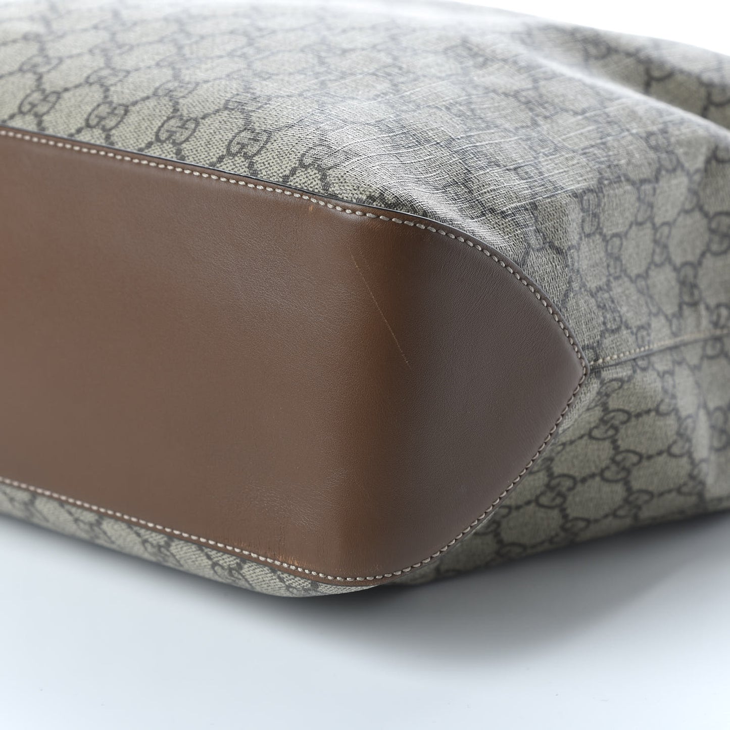 GG Supreme Monogram Large Linea A Hobo Light Brown