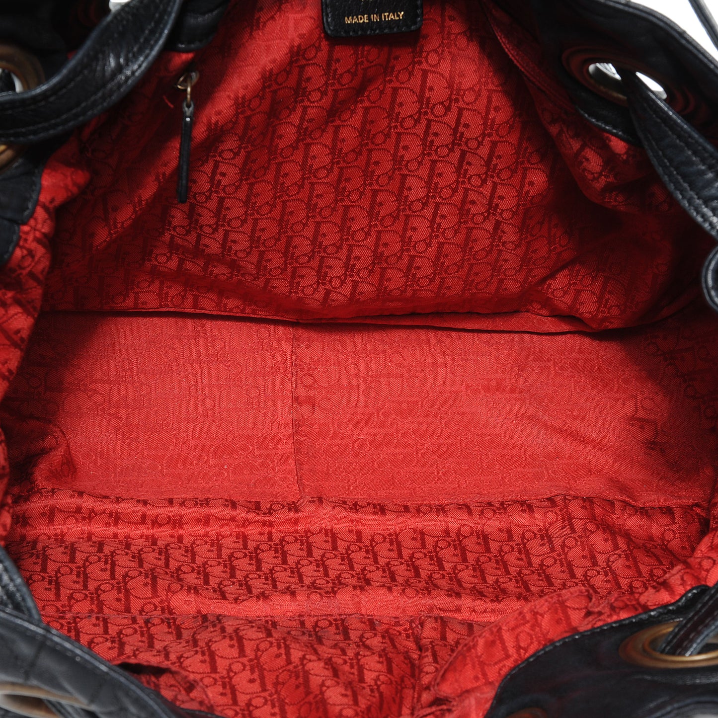 Lambskin Cannage Drawstring Bag Black