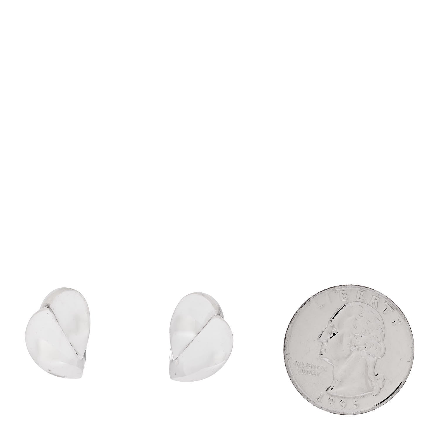 Tiffany Sterling Silver Frank Gehry Folded Heart Earrings 2 of 5
