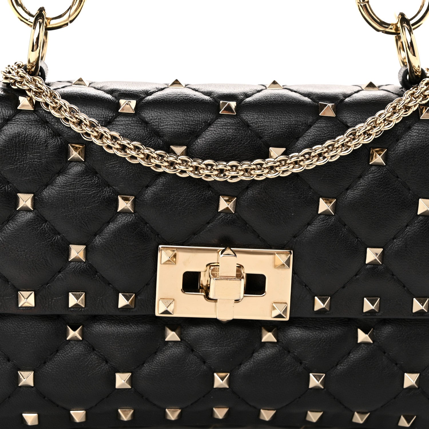 Valentino Garavani Lambskin Small Rockstud Spike Shoulder Bag Black 7 of 11