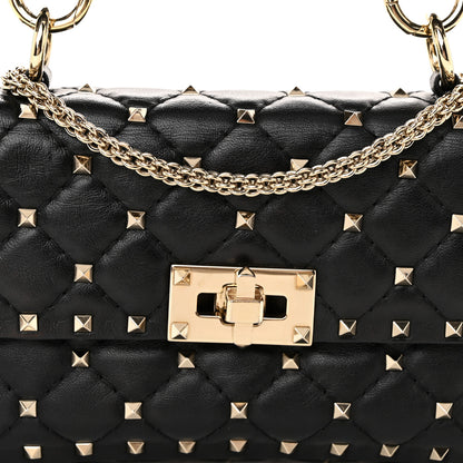 Valentino Garavani Lambskin Small Rockstud Spike Shoulder Bag Black 7 of 11