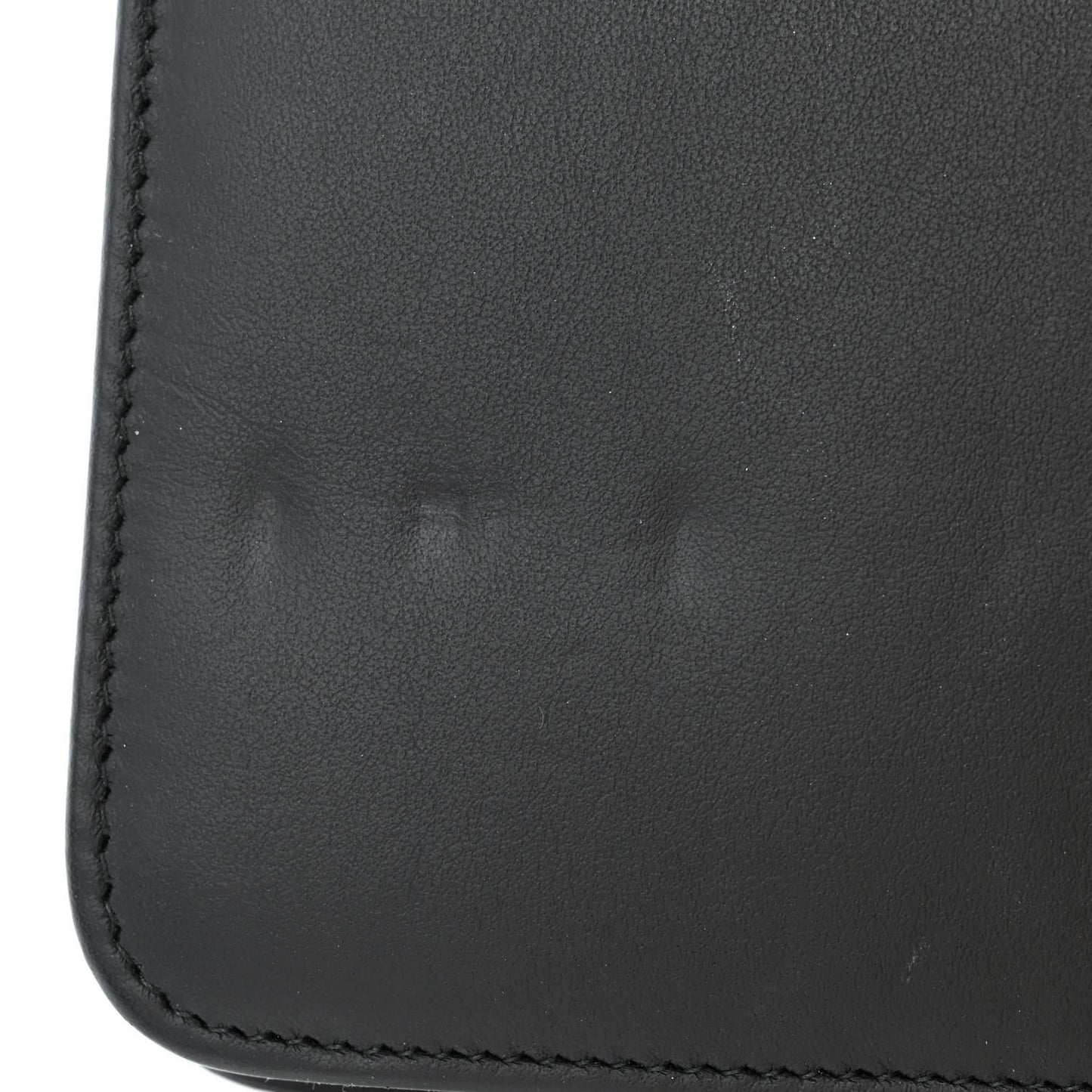 Crackled Patent Calfskin Quilted Pearl Wallet On Chain WOC Black