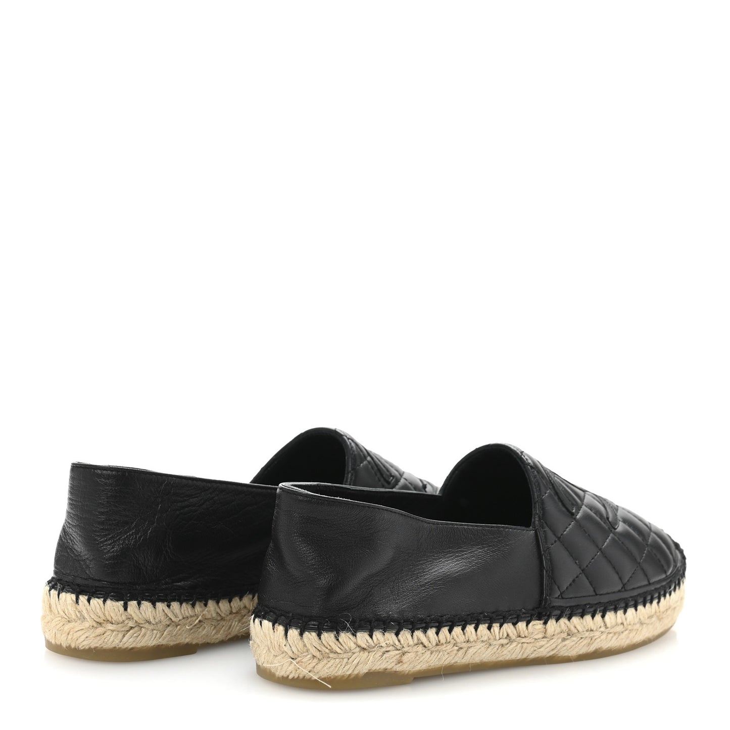 Lambskin Quilted CC Espadrilles 38 Black