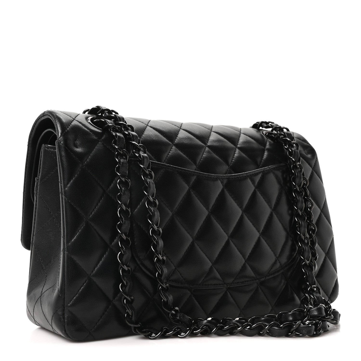Chanel Lambskin Quilted Medium Double Flap So Black 3 of 10