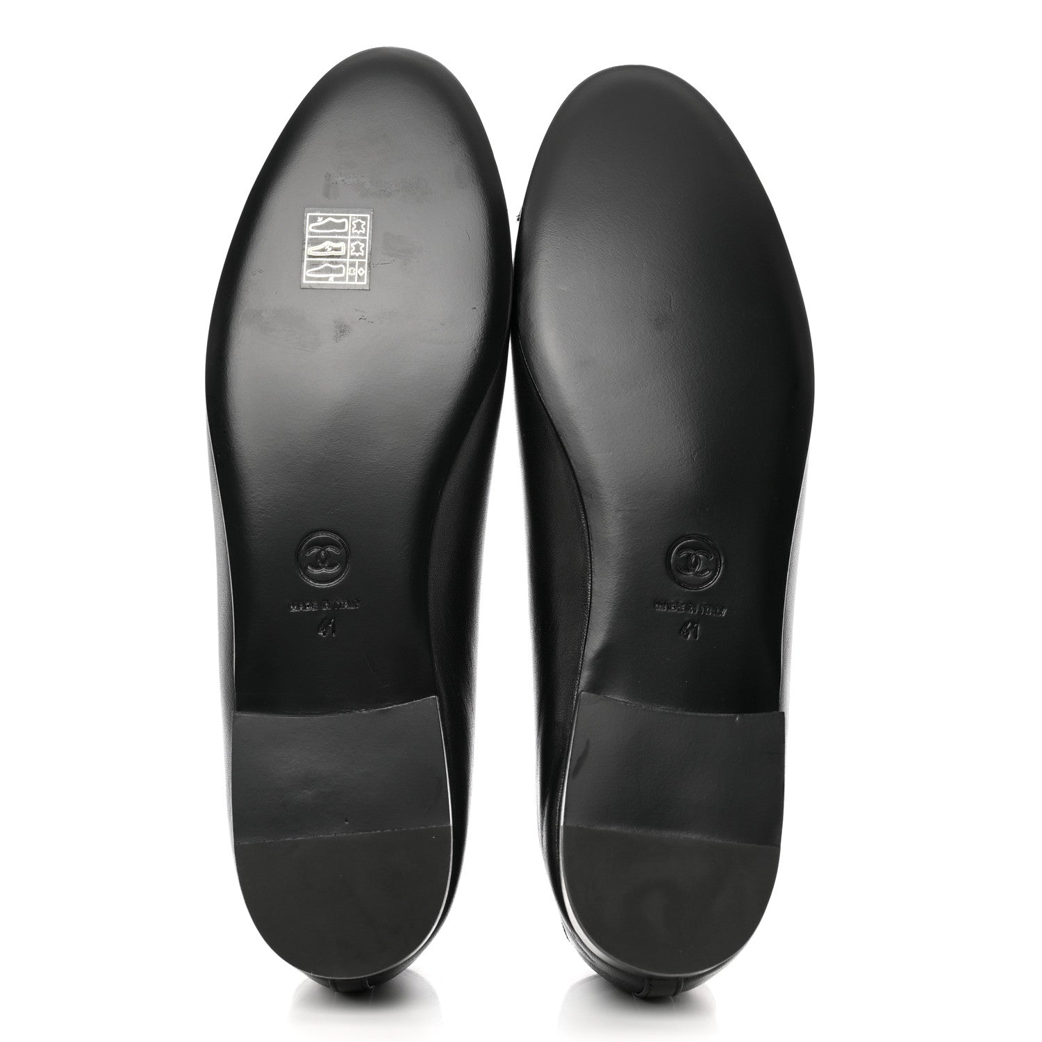 Chanel Lambskin Patent Cap Toe Ballerina Flats 41 Black 5 of 9