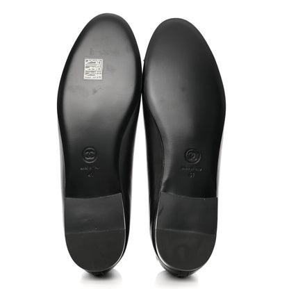 Chanel Lambskin Patent Cap Toe Ballerina Flats 41 Black 5 of 9