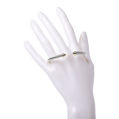 David Yurman Sterling Silver 14K Yellow Gold 5mm Cable Classics Bracelet 2 of 4