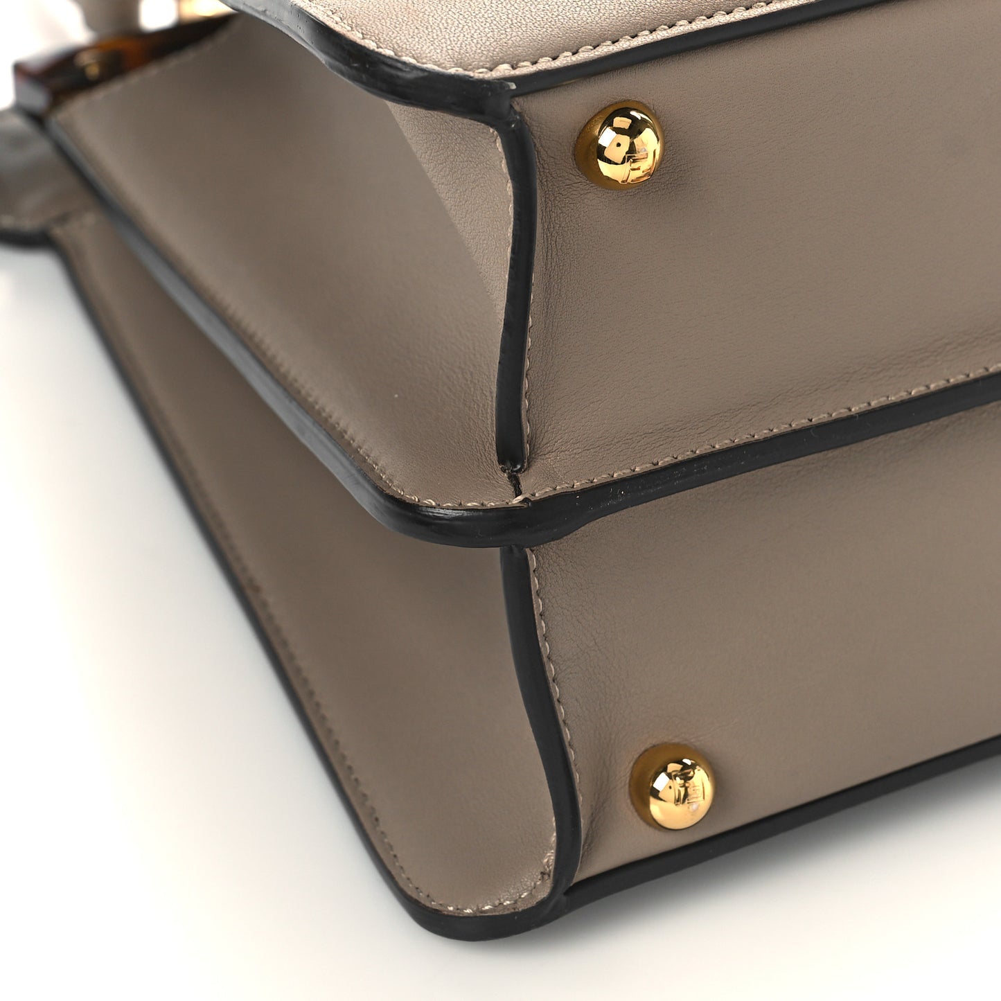 Vitello Seta Shiny Nappa Plexiglass Medium Peekaboo I SEE U Satchel Tortora