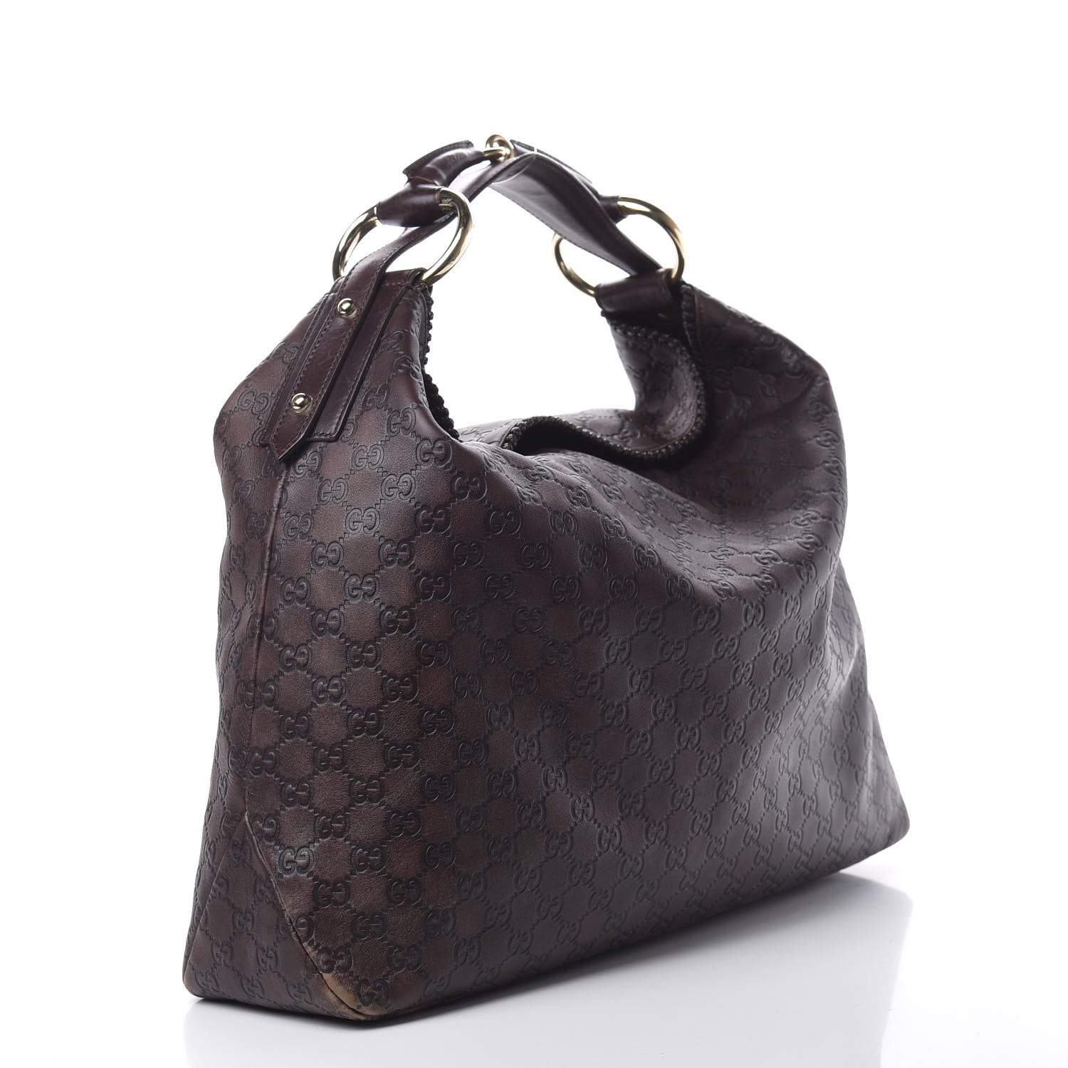 Gucci Guccissima Large Horsebit Chain Hobo Chocolate 3 of 20
