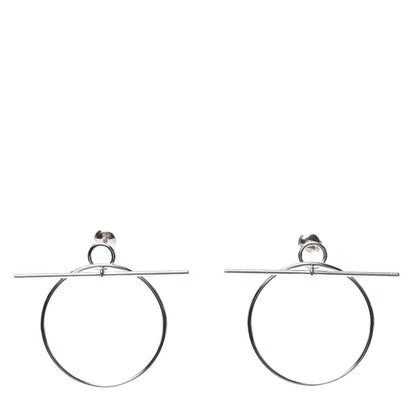 Hermes Sterling Silver MM Loop Earrings 1 of 6