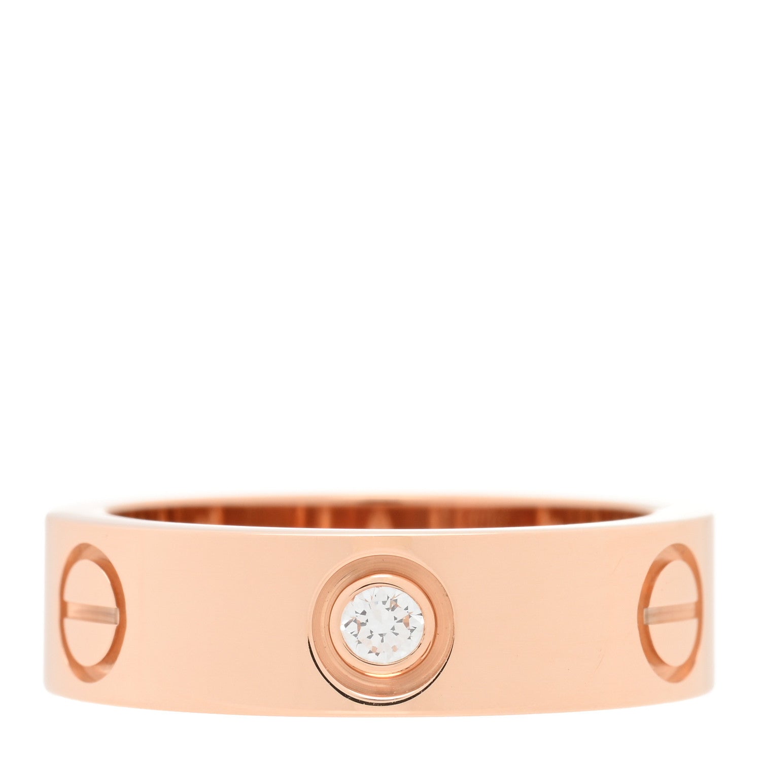 Cartier 18K Pink Gold 3 Diamond 5.5mm LOVE Ring 52 6 3 of 5