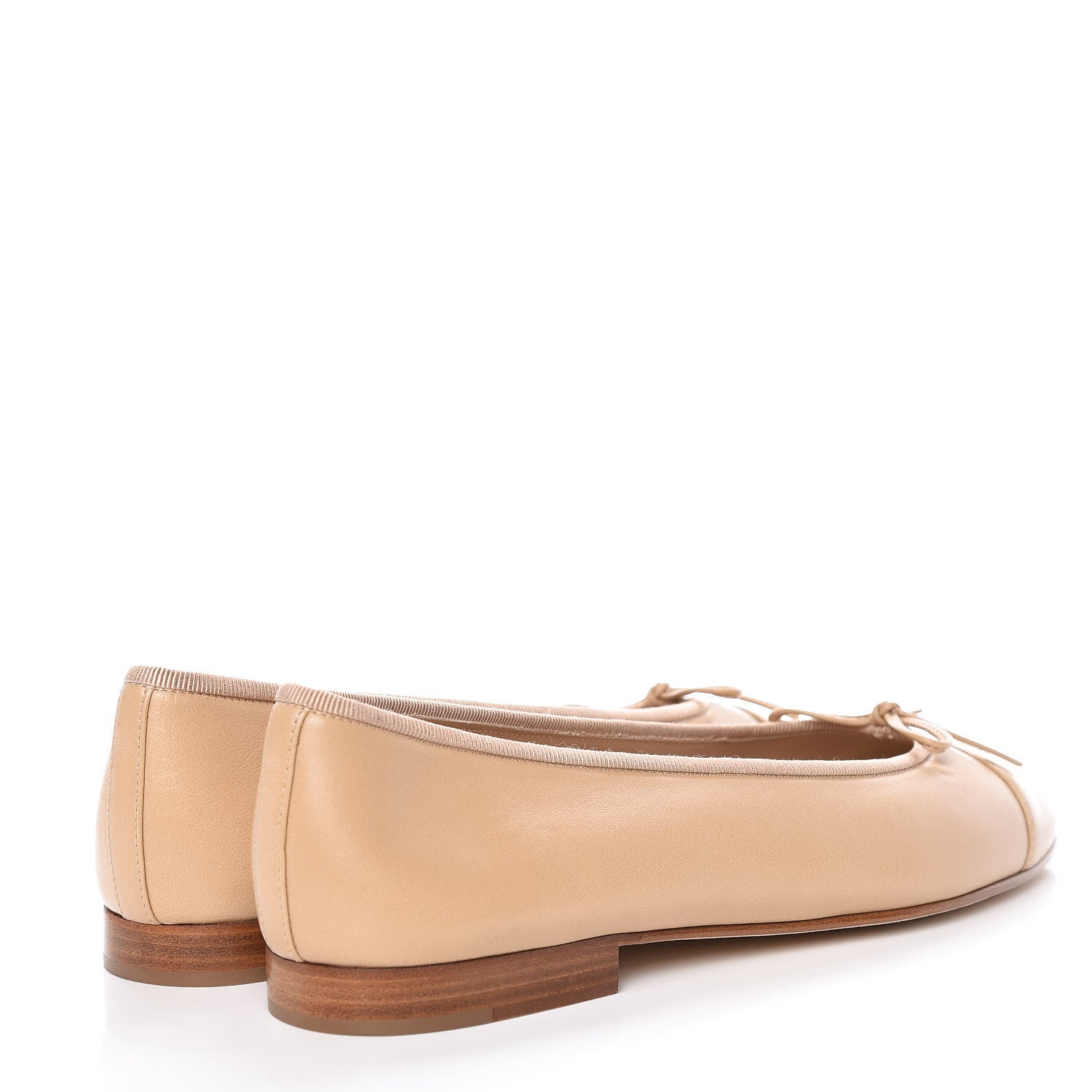 Chanel Lambskin Cap Toe CC Ballerina Flats 39 Beige 4 of 10