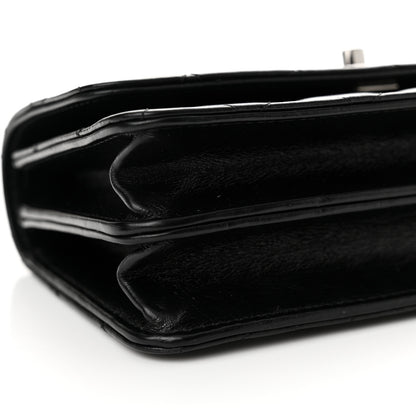 Chanel Shiny Crumpled Calfskin Strass Quilted Top Handle Clutch With Chain Black 10 of 12